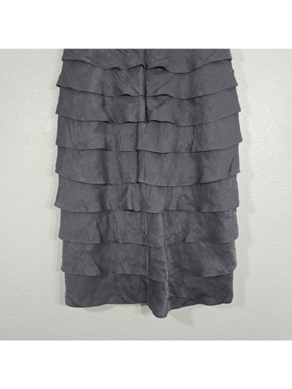 Adrianna Papell Occasions Ruffle Cocktail Dress Women Size 8 Gray Tiered Party - Picture 7 of 8